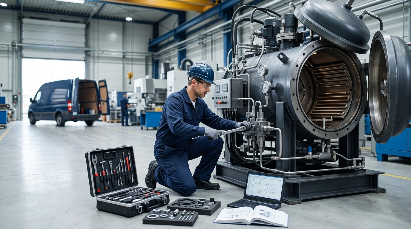 Maintenance service scene for pressure processing equipment