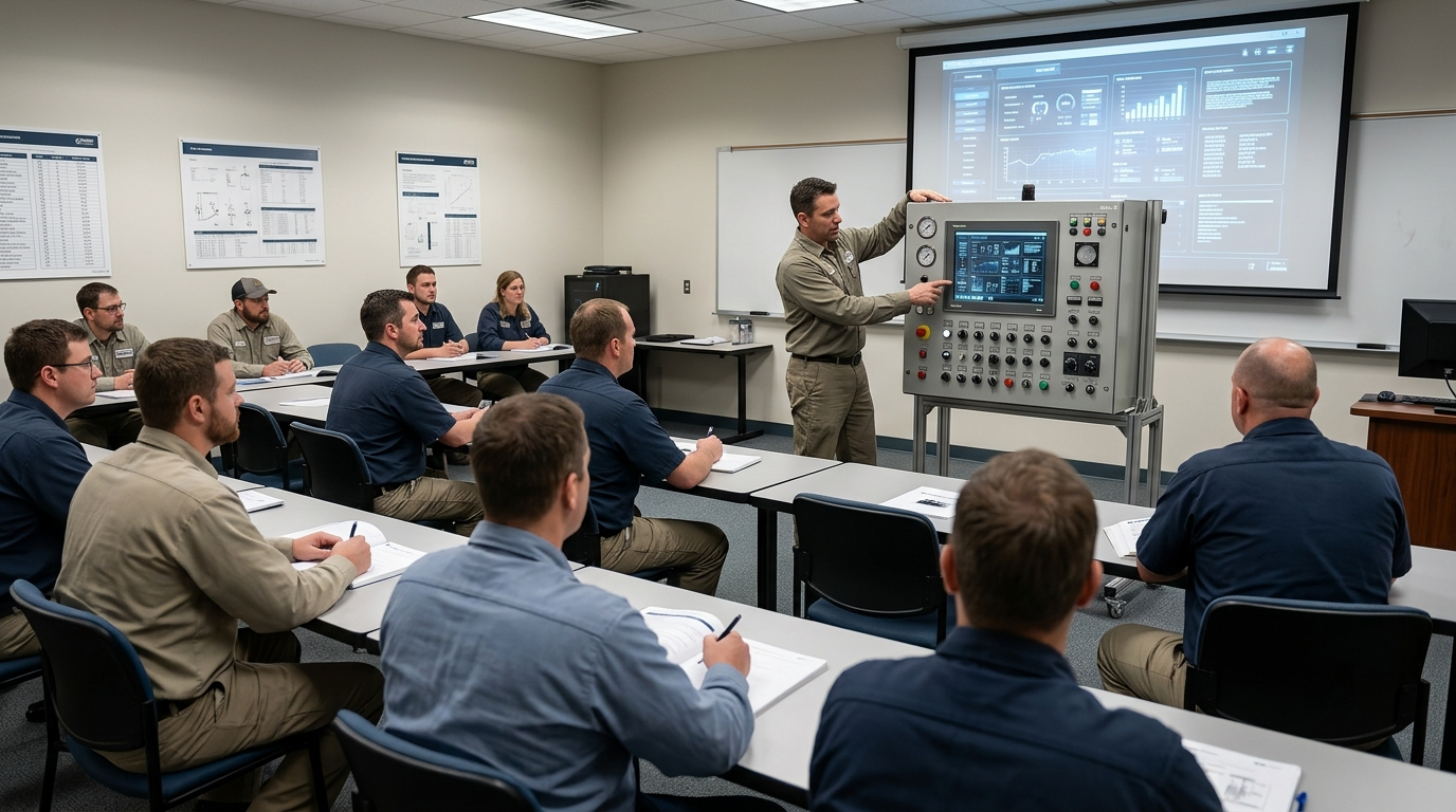Operator training scene for HIP equipment